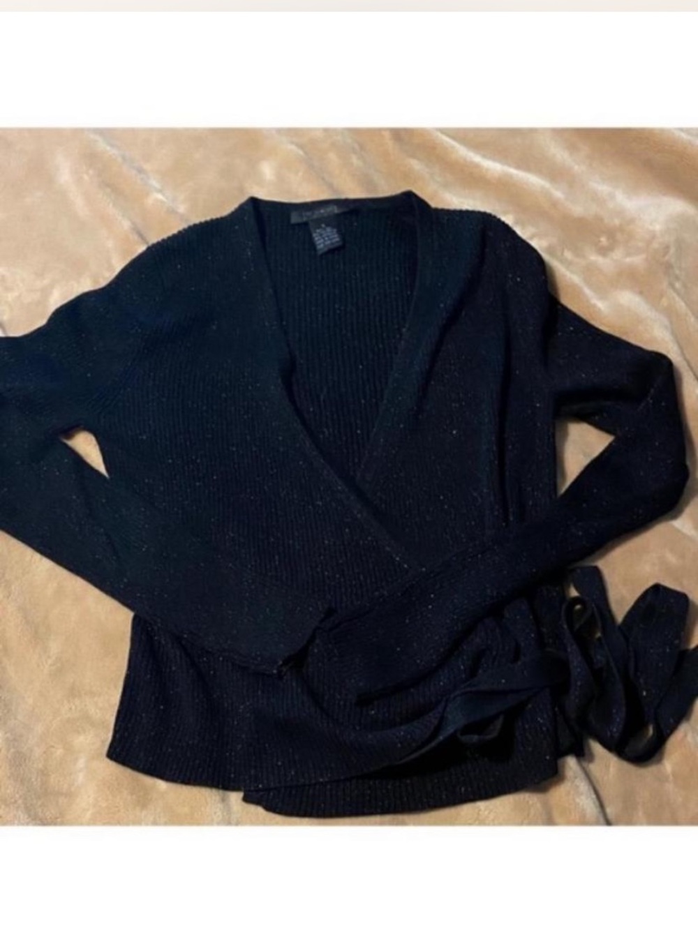 The Limited Black V-Neck Wrap Sweater Sz XS